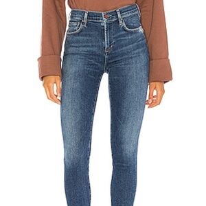 Mother Women's Size 26 Spiked Heels To Tractor Wheels Blue Jeans